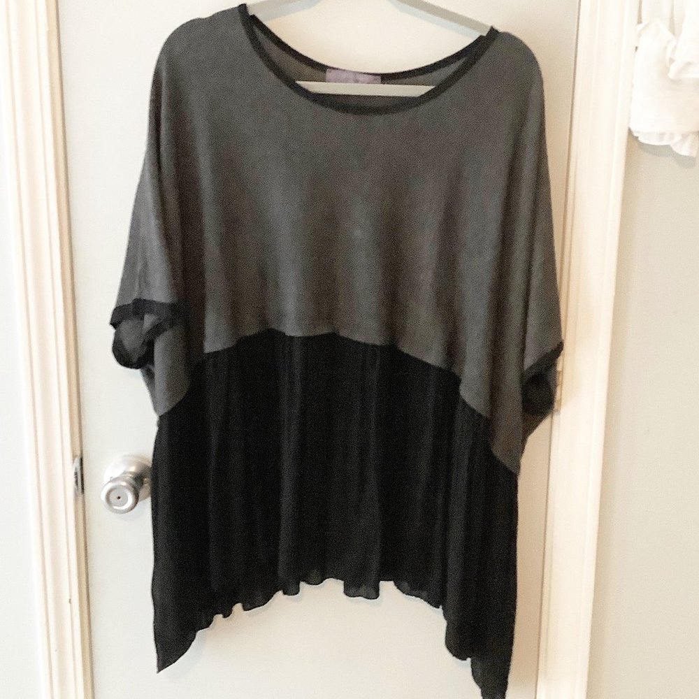 Grey Violet Oversized Boho Tunic Size S 